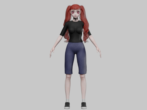 Cute cool girl V33714 Modelo 3D