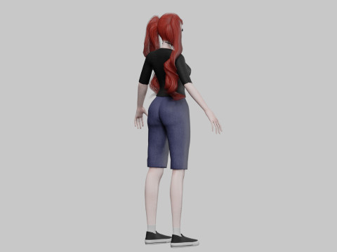 Cute cool girl V33714 Modelo 3D