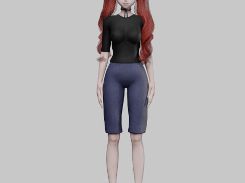 Cute cool girl V33714 Modelo 3D