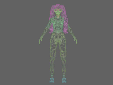 Cute cool girl V33714 Modelo 3D