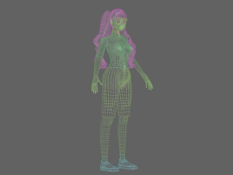 Cute cool girl V33714 Modelo 3D