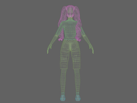 Cute cool girl V33714 Modelo 3D