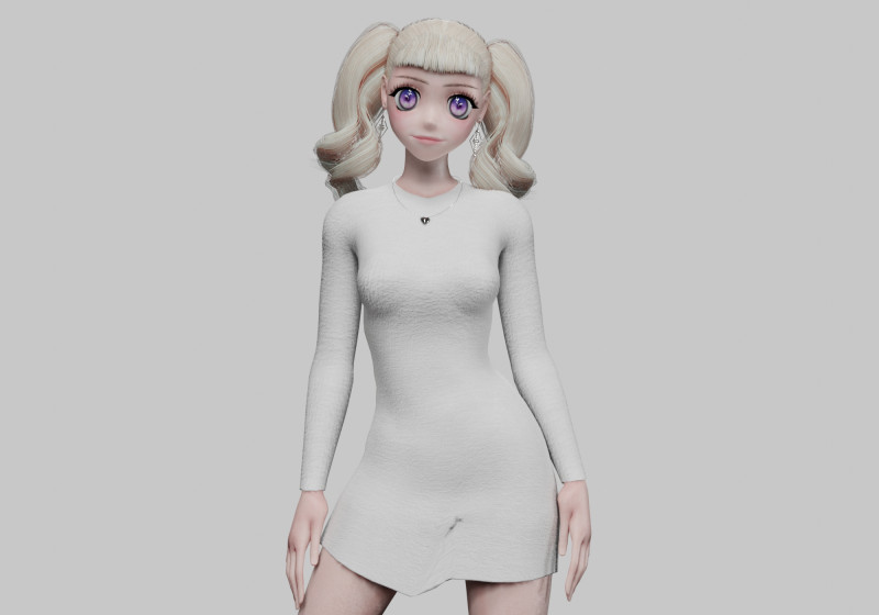 Cute Standard girl V29714 3D Model .c4d .max .obj .3ds .fbx .stl .blend 