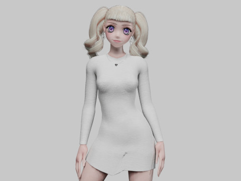 Cute Standard girl V29714 3D Model