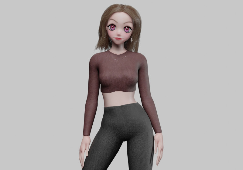 Cute stylized girl V35817 3D Model .c4d .max .obj .3ds .fbx .stl .blend 