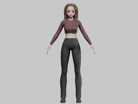 Cute stylized girl V35817 3D Model