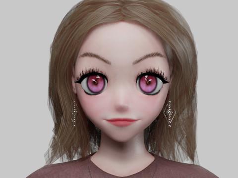 Cute stylized girl V35817 3D Model