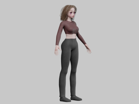 Cute stylized girl V35817 3D Model