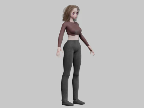 Cute stylized girl V35817 3D Model