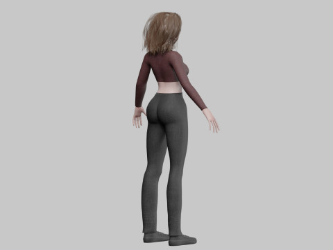 Cute stylized girl V35817 3D Model