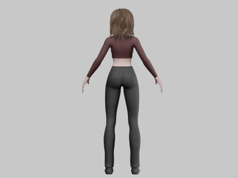 Cute stylized girl V35817 3D Model