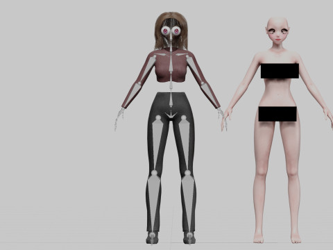 Cute stylized girl V35817 3D Model