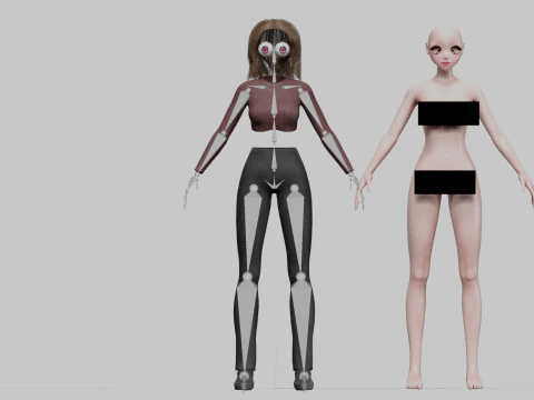 Cute stylized girl V35817 3D Model