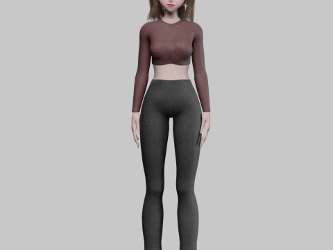 Cute stylized girl V35817 3D Model