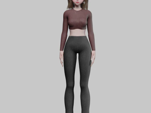 Cute stylized girl V35817 3D Model