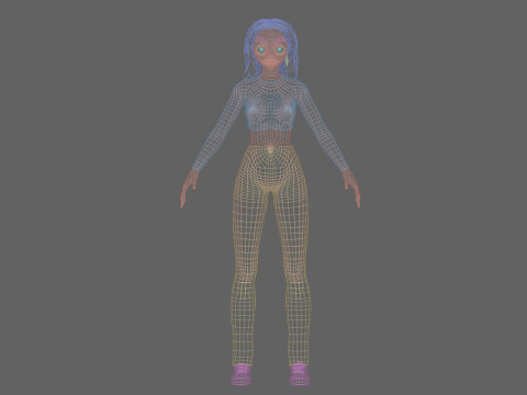Cute stylized girl V35817 3D Model
