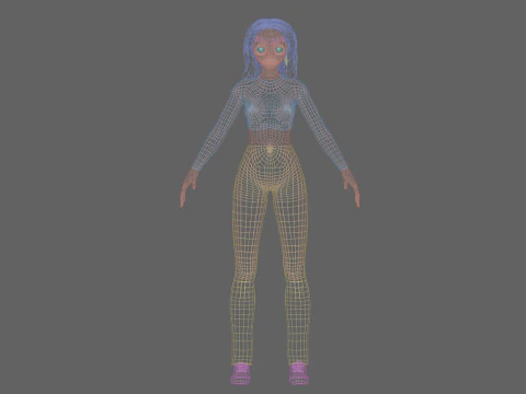 Cute stylized girl V35817 3D Model