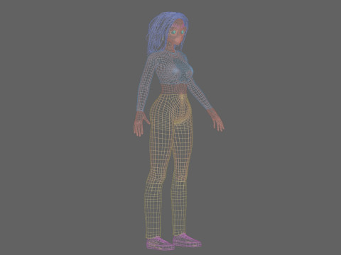 Cute stylized girl V35817 3D Model