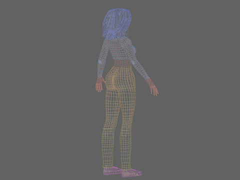 Cute stylized girl V35817 3D Model