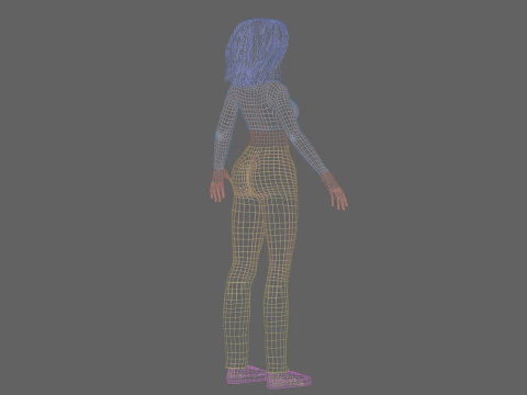 Cute stylized girl V35817 3D Model