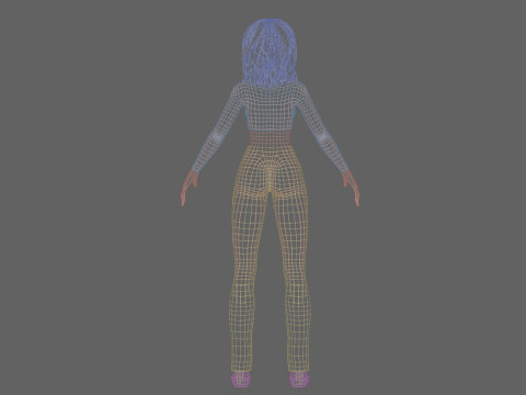 Cute stylized girl V35817 3D Model