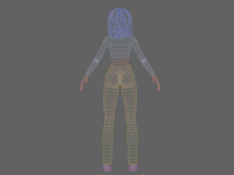 Cute stylized girl V35817 3D Model