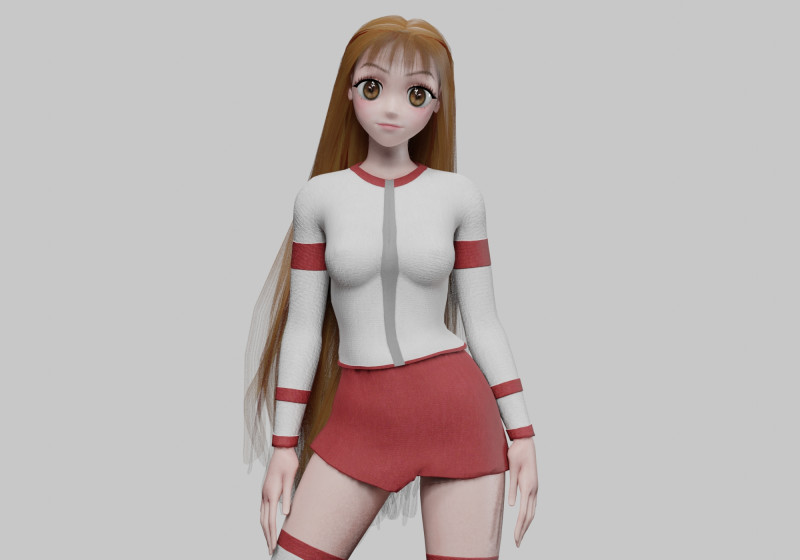 Cute teen girl V37425 Modello 3D .c4d .max .obj .3ds .fbx .stl .blend 