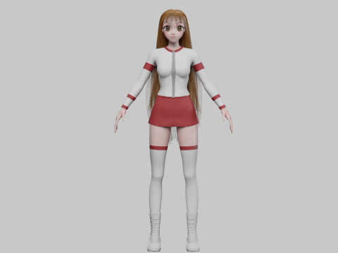 Cute teen girl V37425 Modello 3D