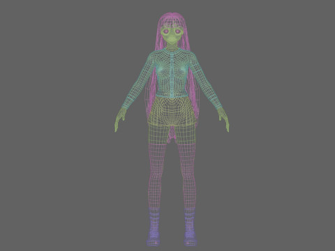 Cute teen girl V37425 Modello 3D