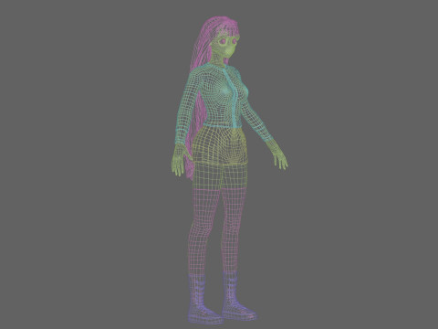 Cute teen girl V37425 Modello 3D