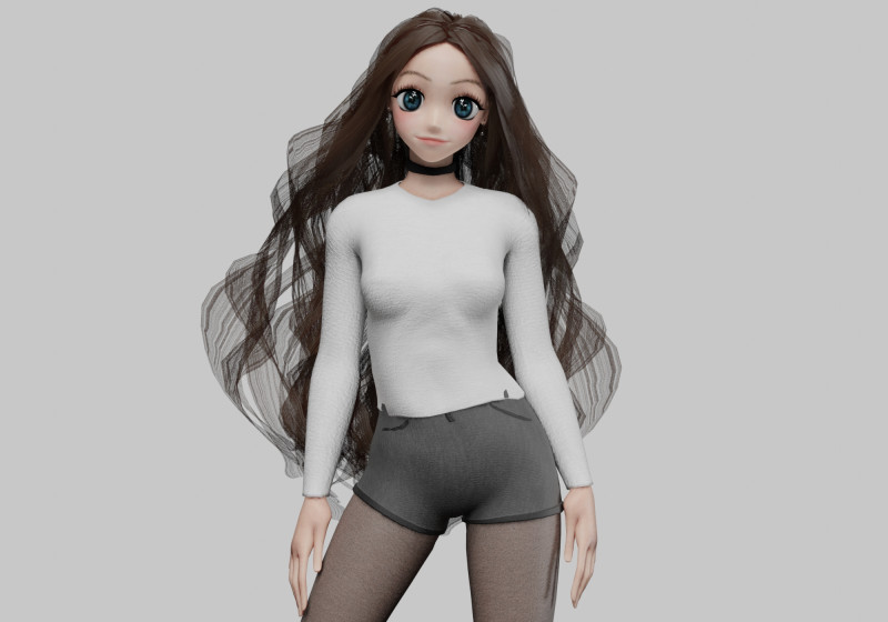 Cute Young girl V42741 3Dモデル .c4d .max .obj .3ds .fbx .stl .blend 