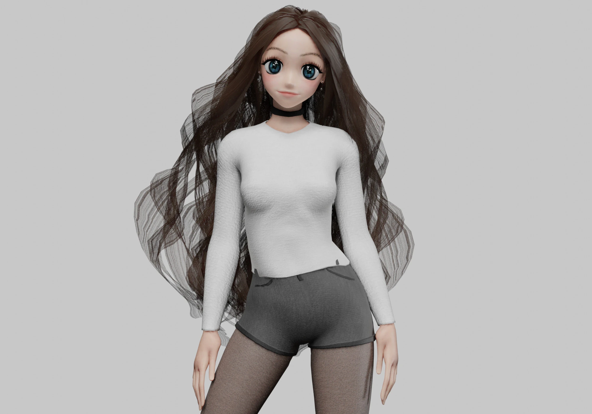 Cute Young girl V42741 3D Model .c4d .max .obj .3ds .fbx .stl .blend 