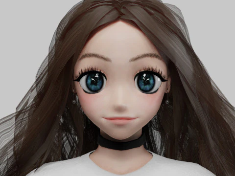 Cute Young girl V42741 3D Model