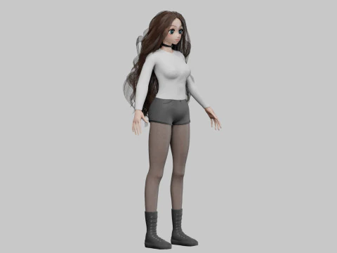 Cute Young girl V42741 3D Model