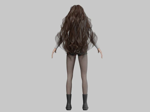 Cute Young girl V42741 3D Model