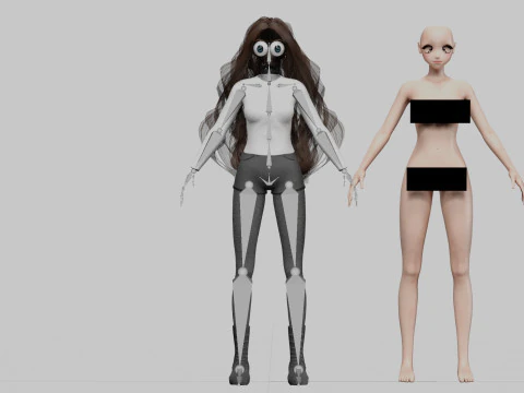 Cute Young girl V42741 3D Model