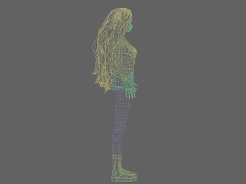 Cute Young girl V42741 3D Model