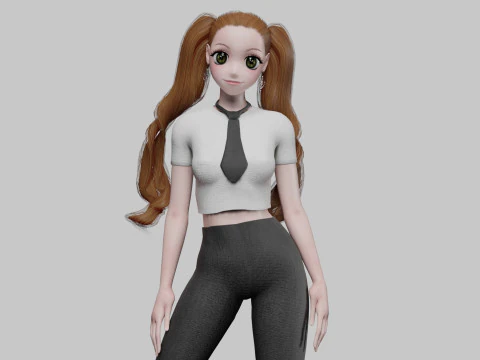 Menina anime padrão V40580 Modelo 3D