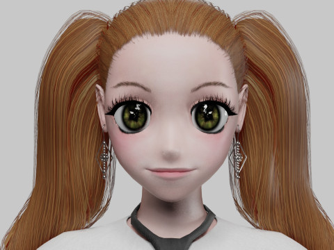 Standard anime girl V40580 3D Model