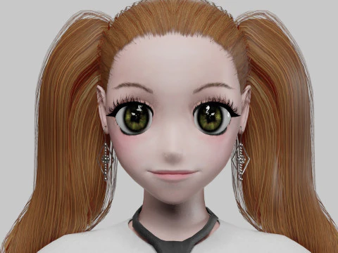 Standard anime girl V40580 3D Model