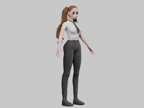 Standard anime girl V40580 3D Model