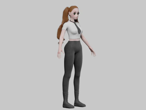Standard anime girl V40580 3D Model