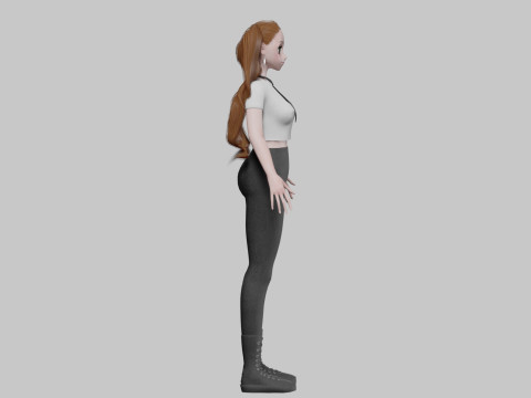 Standard anime girl V40580 3D Model