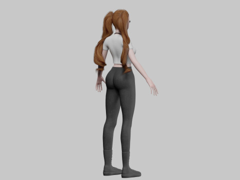 Standard anime girl V40580 3D Model