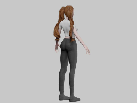 Standard anime girl V40580 3D Model