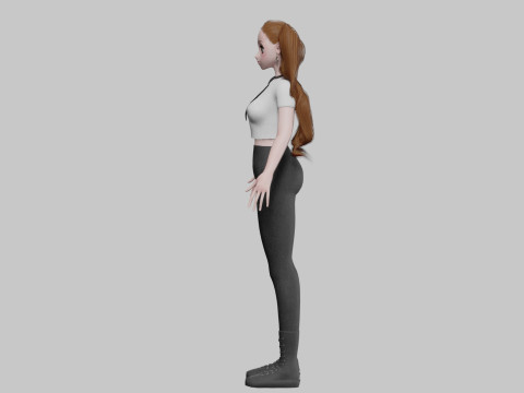 Standard anime girl V40580 3D Model