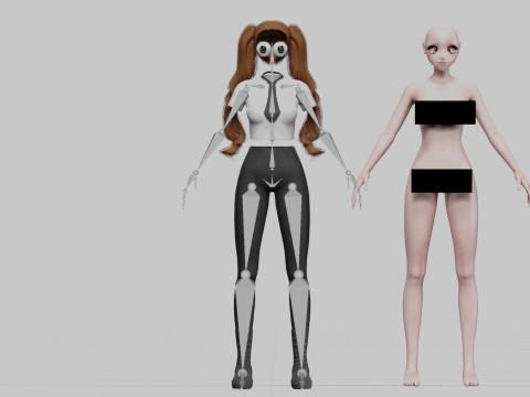 Standard anime girl V40580 3D Model