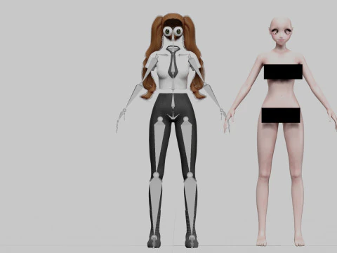 Standard anime girl V40580 3D Model
