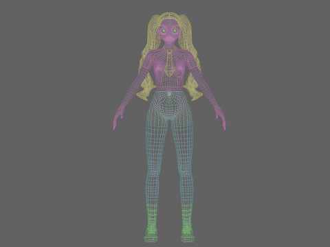 Standard anime girl V40580 3D Model