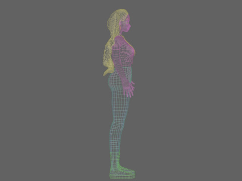 Standard anime girl V40580 3D Model